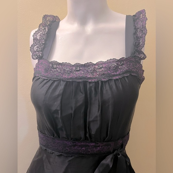 Betsey Johnson Y2k Rare 100% Silk Butterfly Print Black Midi Dress - Picture 4 of 11